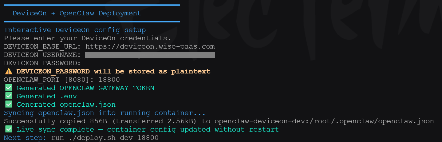 Initialization wizard