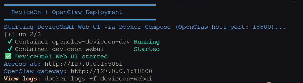 Web UI home